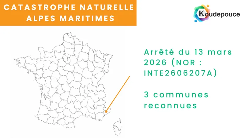 Dégâts liés aux coulées de boue et mouvements de terrain dans les Alpes-Maritimes - Catastrophe naturelle du 13 mars 2026